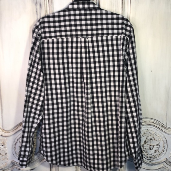 Men’s Kenneth Cole Black and White Gingham Check Button Down Dress Shirt Size L - Picture 6 of 9